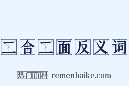 二合二面反义词是什么意思的图片